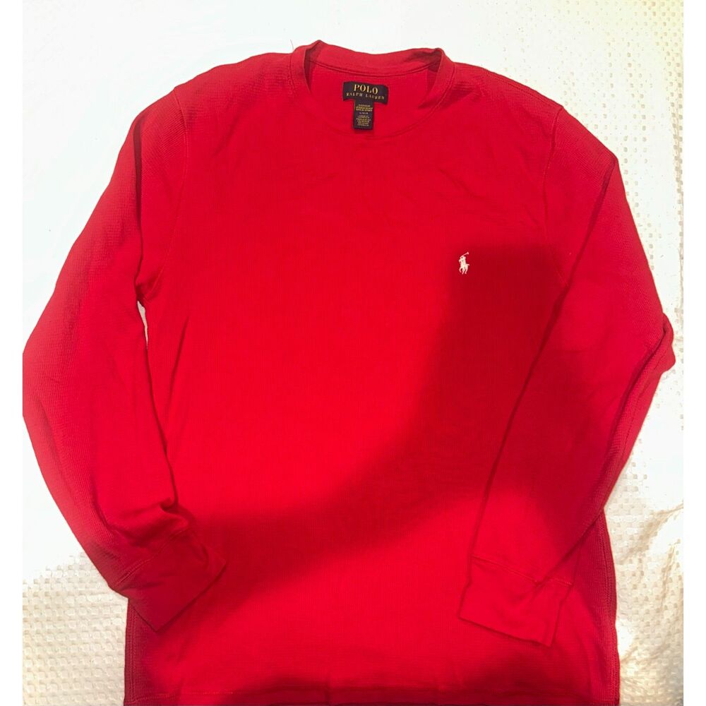 Polo Ralph Lauren Slim Fit Waffle Knit Thermal – Red